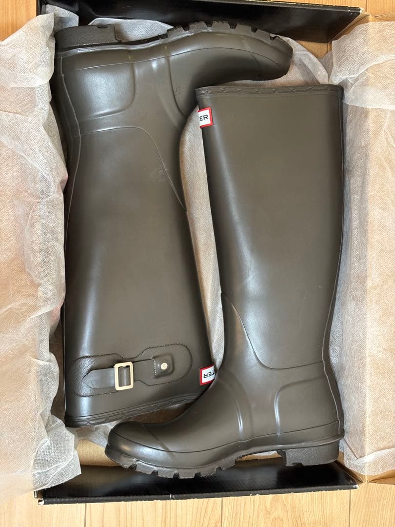 HUNTER ロングレインブーツ UK5(24cm) チョコレート