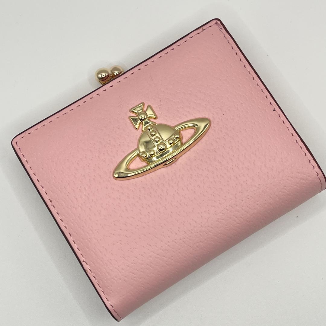 未使用 人気Vivienne Westwood がま口 二つ折り 定番 ピンク