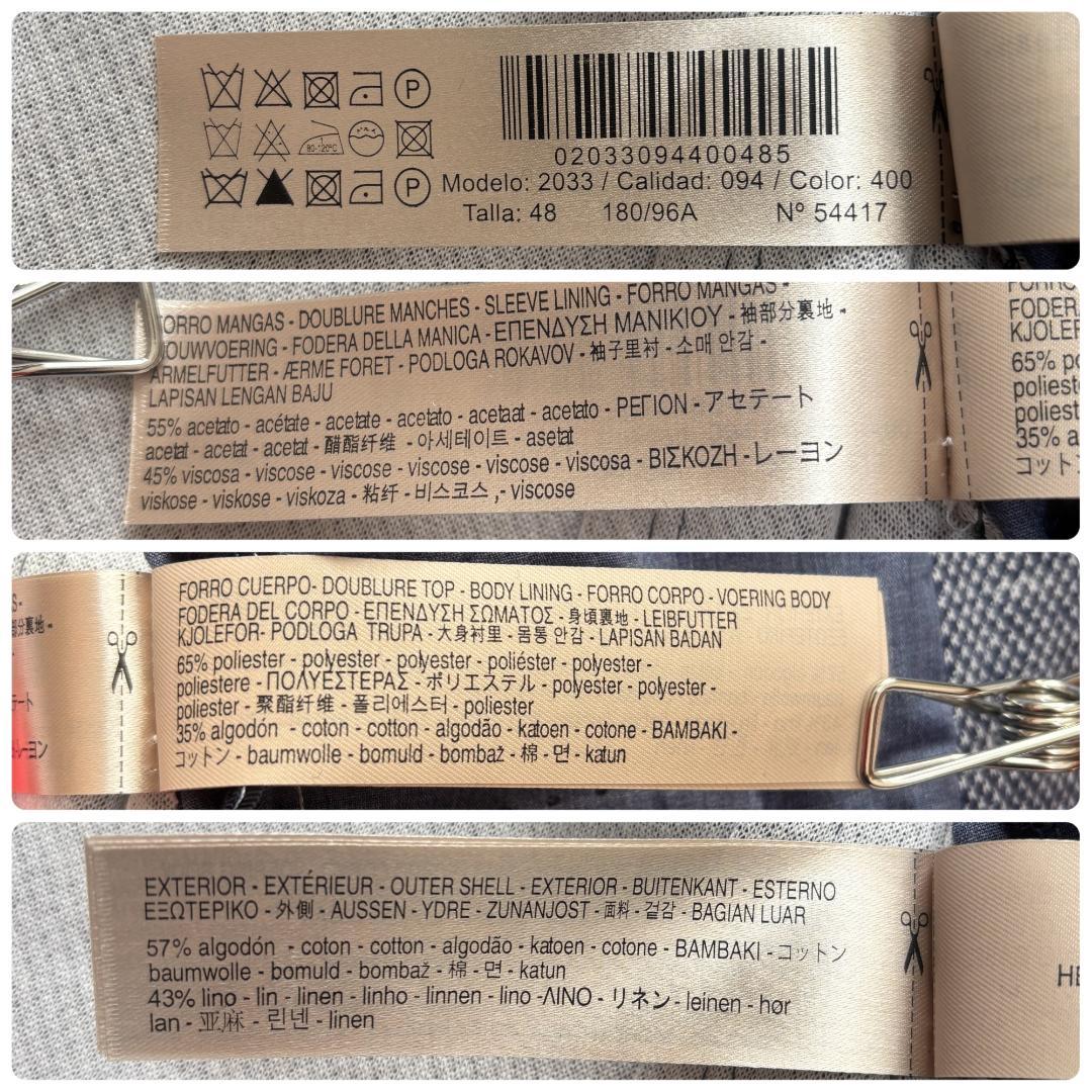 新品 Massimo Dutti テーラードジャケット イタリア生地 アンコン