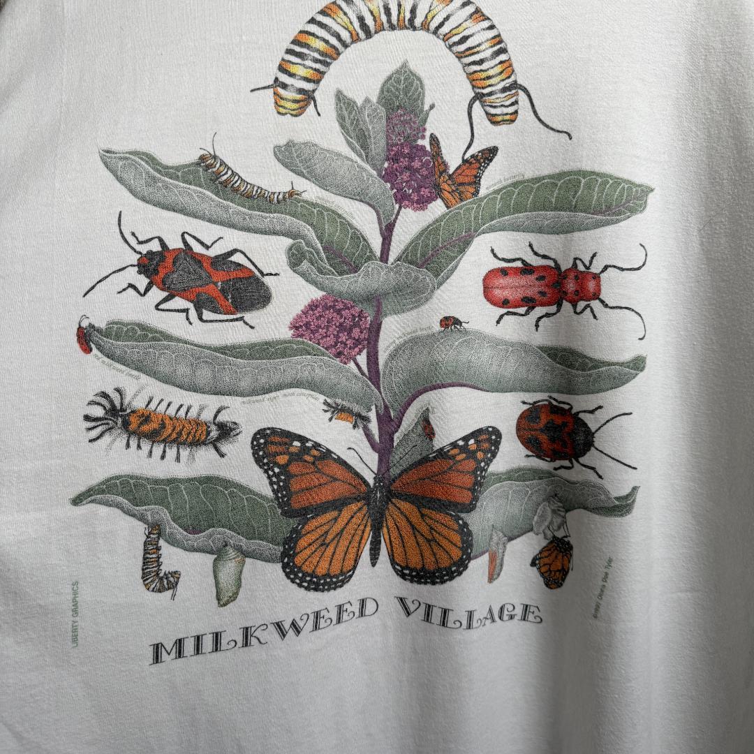 90s Hanes USA製 昆虫 蝶 グラフィックTシャツ XL H09