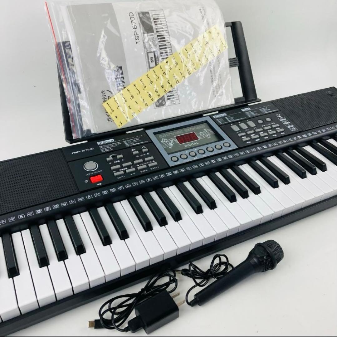 未使用品 電子キーボード TSP-670D 夢グループ　ガイド機能付き電子ピアノ