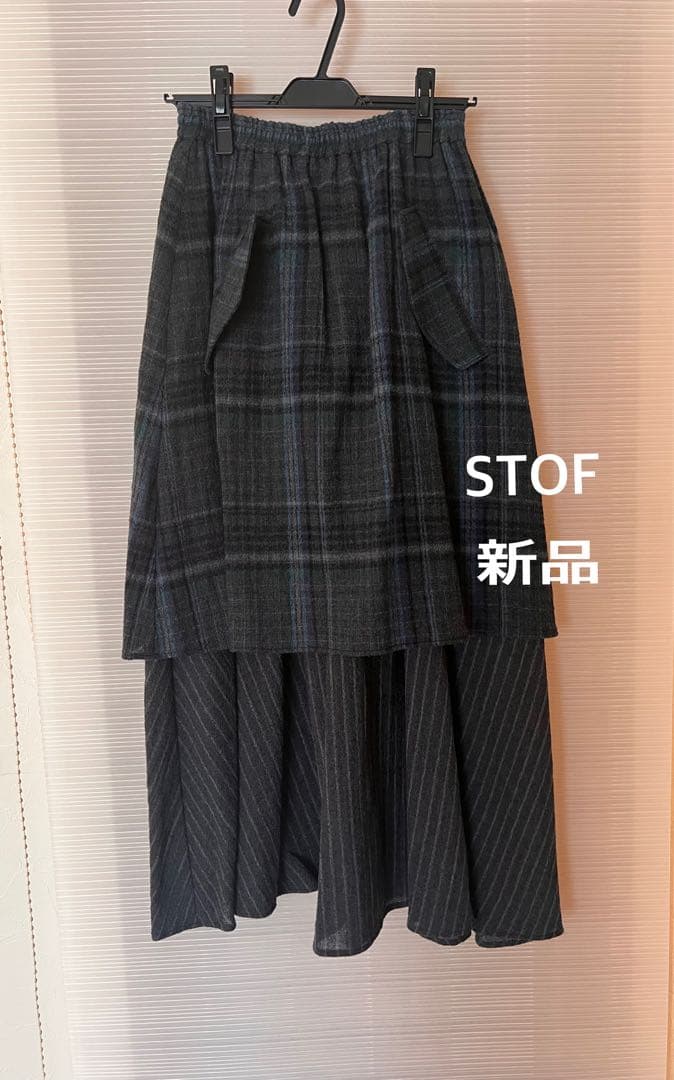 専用【新品】STOF チェックウール レイヤースカート