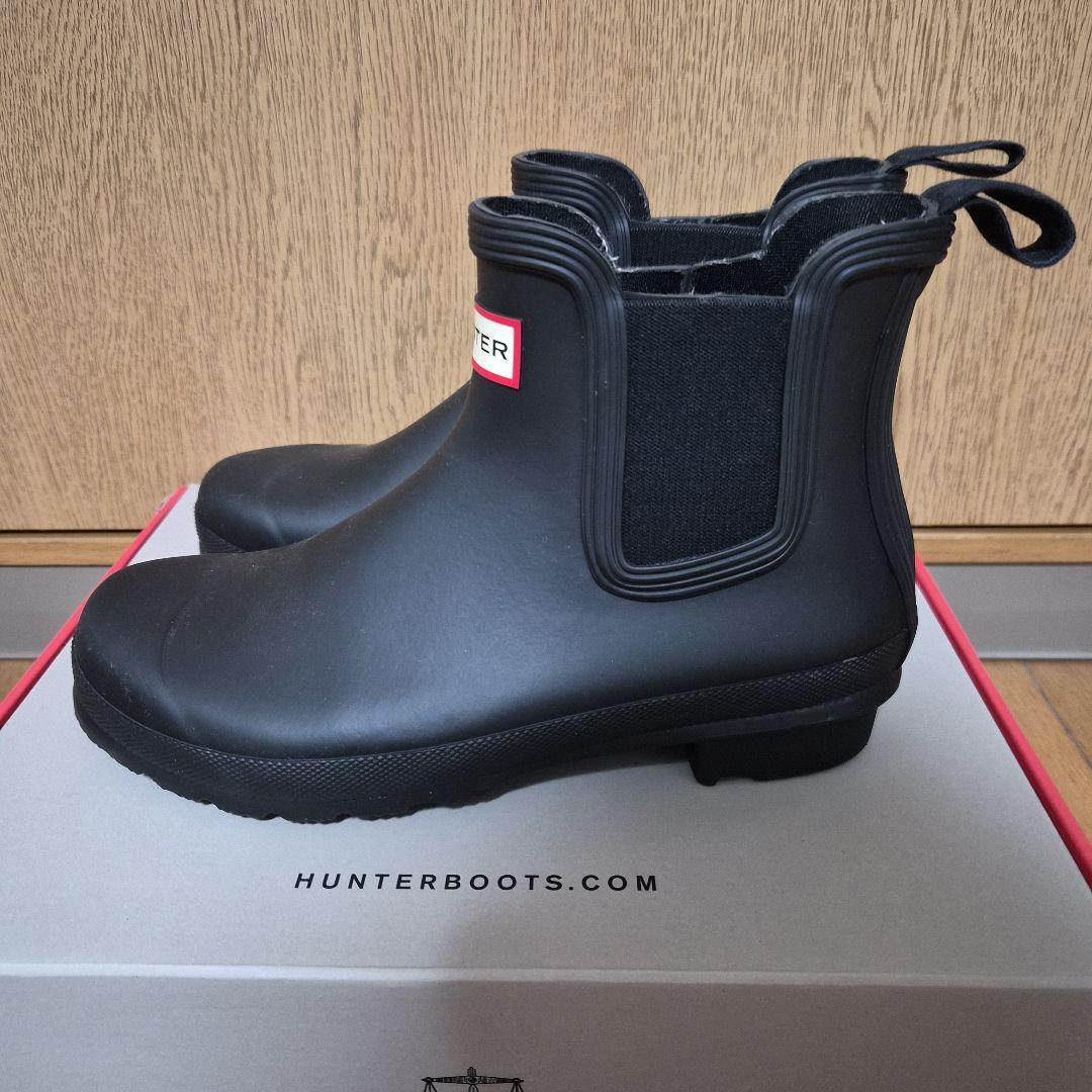 【美品】HUNTER ブラック レインシューズ UK6