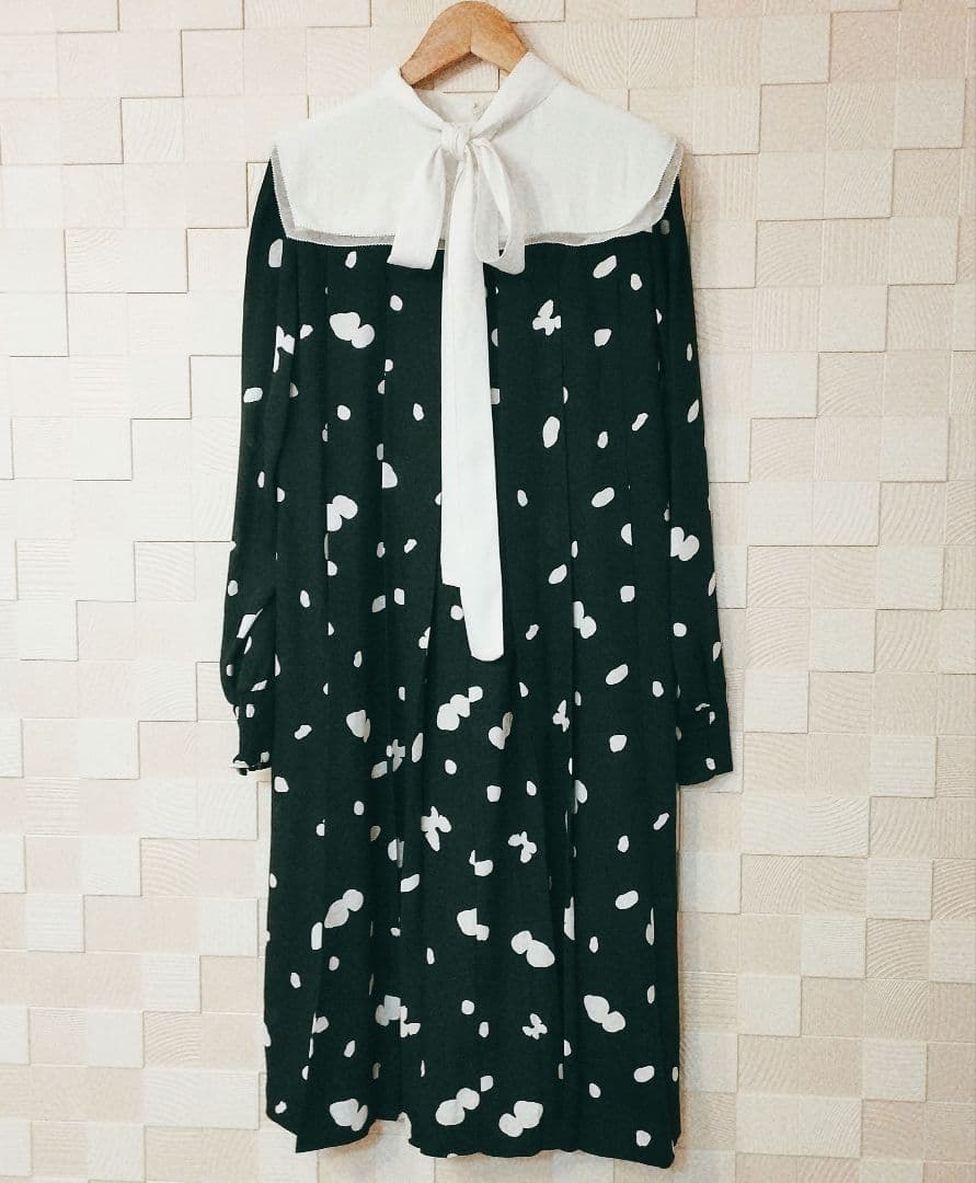 【CELFORD × HANAEMORI】ヨークデザインプリーツワンピース M