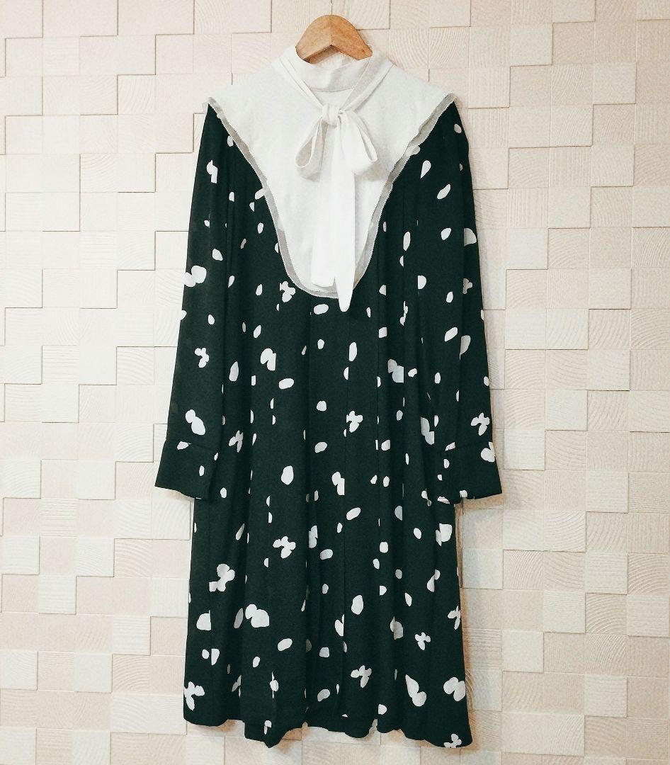 【CELFORD × HANAEMORI】ヨークデザインプリーツワンピース M