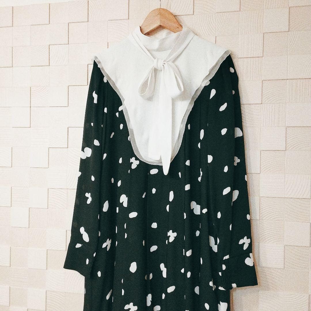 【CELFORD × HANAEMORI】ヨークデザインプリーツワンピース M