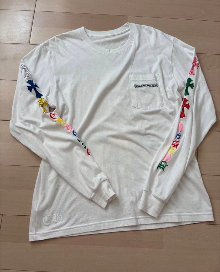 クロムハーツ　マルチカラー　セメタリークロス　ロンT 白