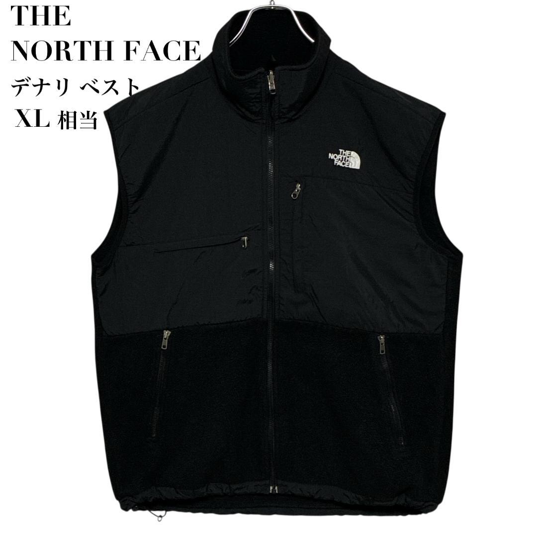 THE NORTH FACE デナリ フリースベスト 刺繍ロゴ 黒 XL相当