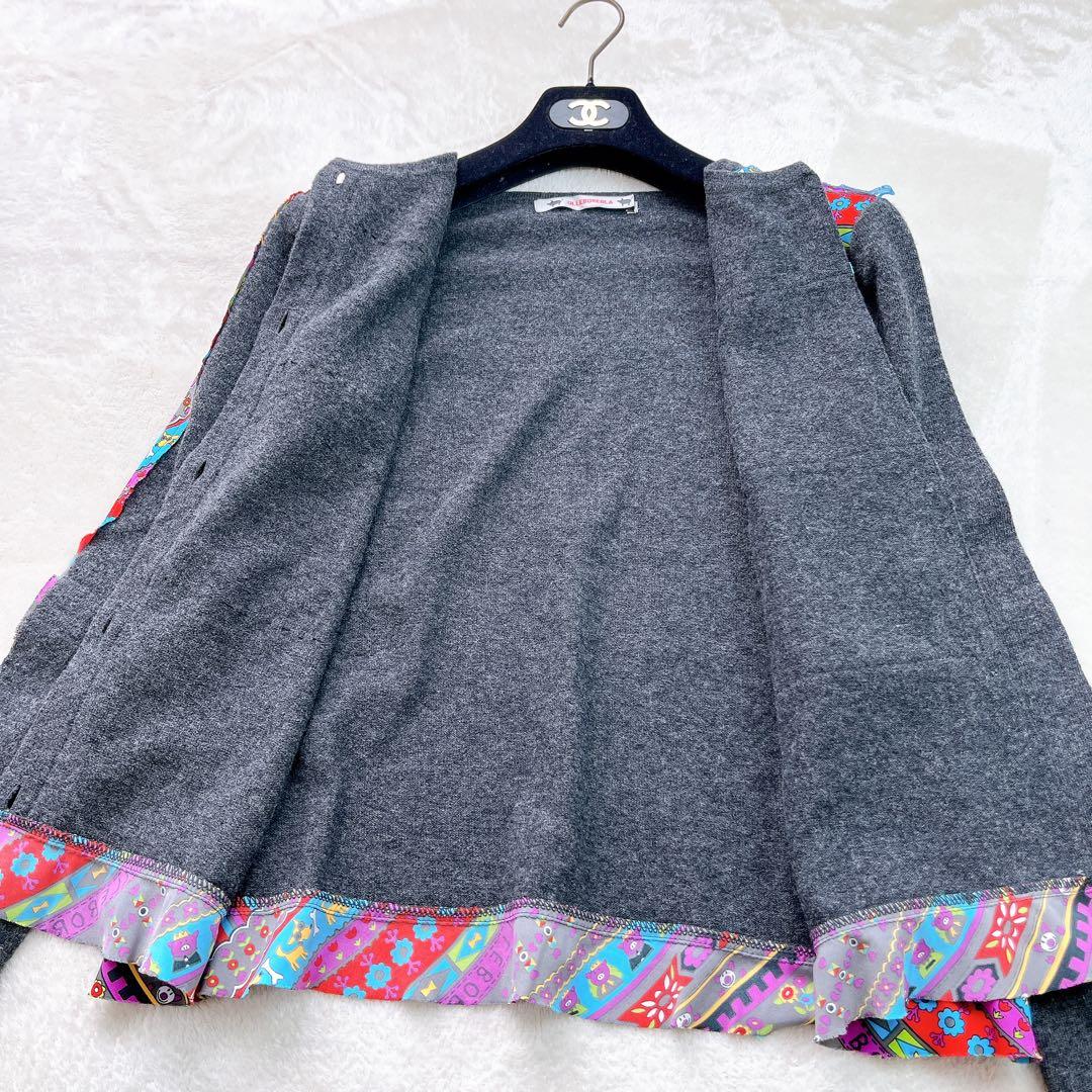 《極美品》Alberobello 賑やかなカーディガン ニット マルチ グレー