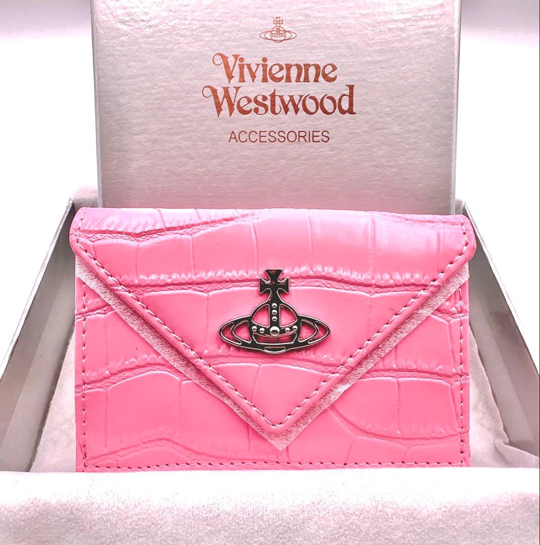 【新品✨超希少】Vivienne Westwood ミニ財布 /型押し/ピンク