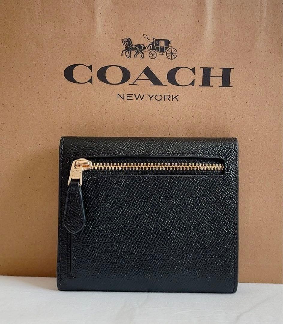 COACH コーチ　ブラック ミニ財布　折り財布