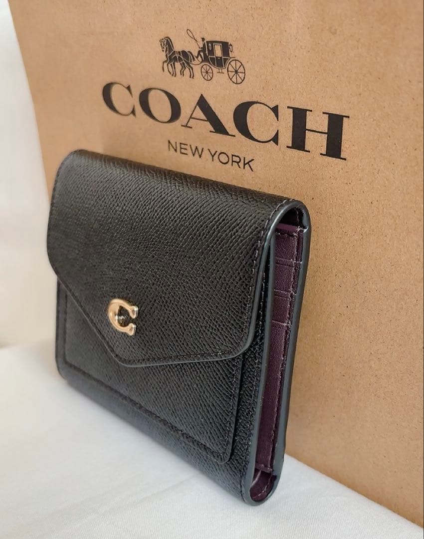 COACH コーチ　ブラック ミニ財布　折り財布