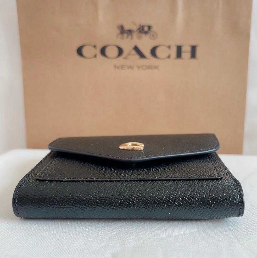COACH コーチ　ブラック ミニ財布　折り財布