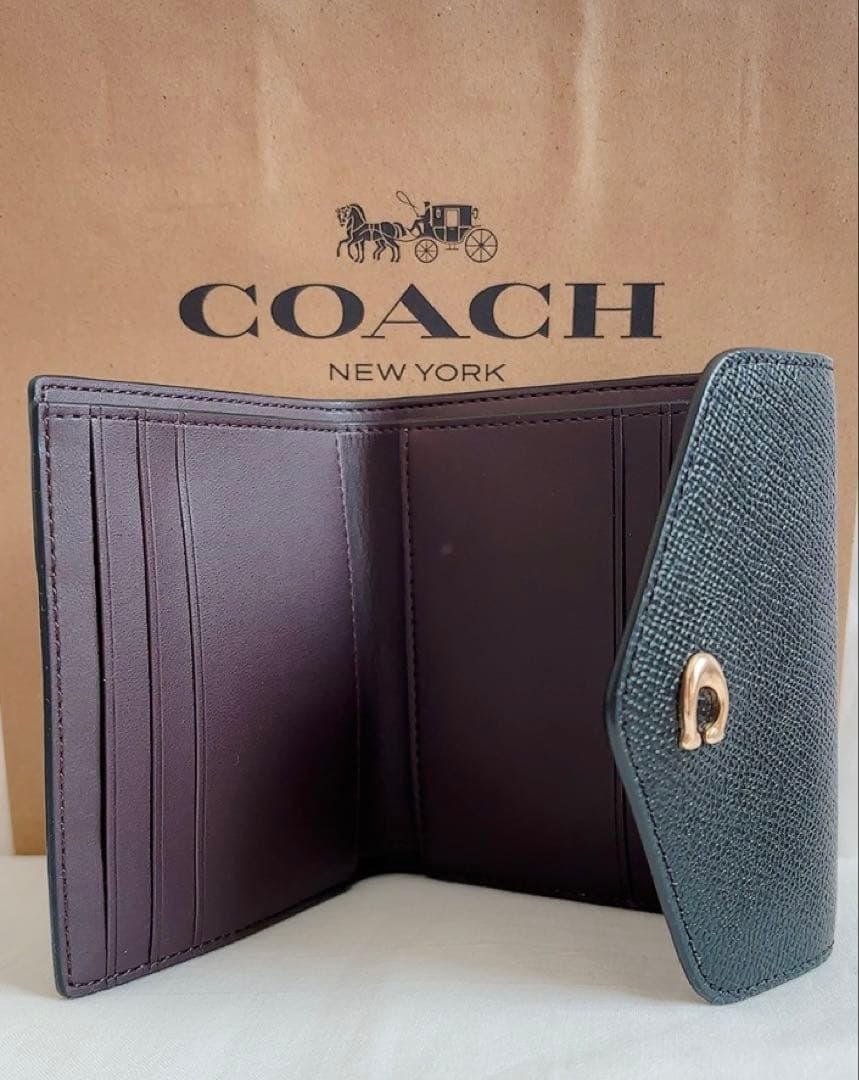 COACH コーチ　ブラック ミニ財布　折り財布