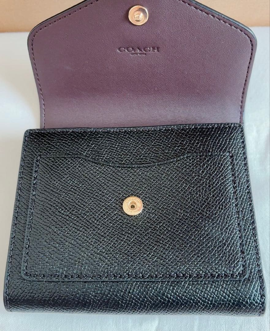 COACH コーチ　ブラック ミニ財布　折り財布