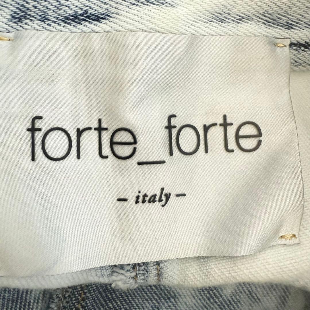 forte_forte フォルテフォルテ ホワイトデニム ワイドレッグパンツ　S