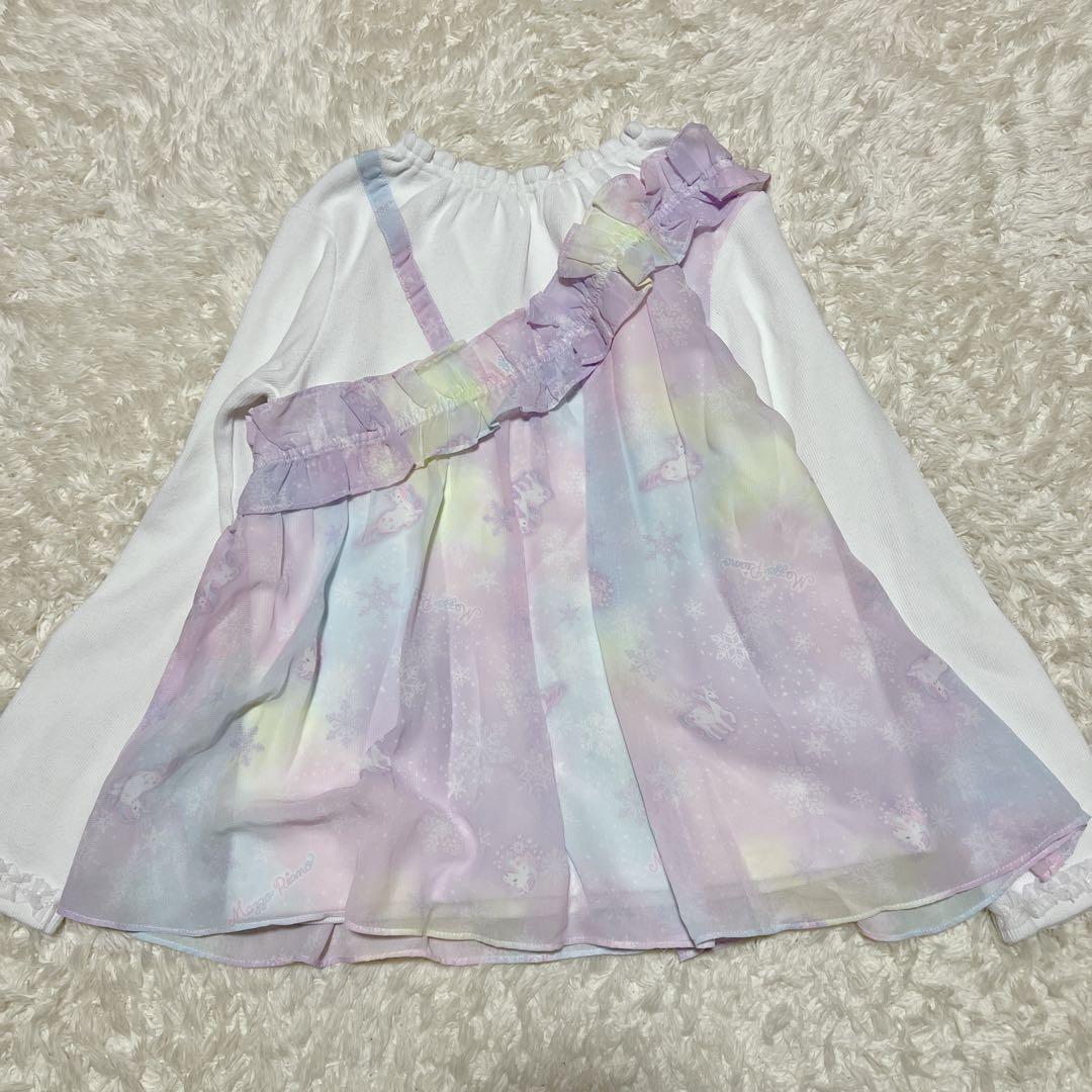 こんぐ様　メゾピアノ　セットアップ　140 ユニコーン ピンク　パープル　フリル
