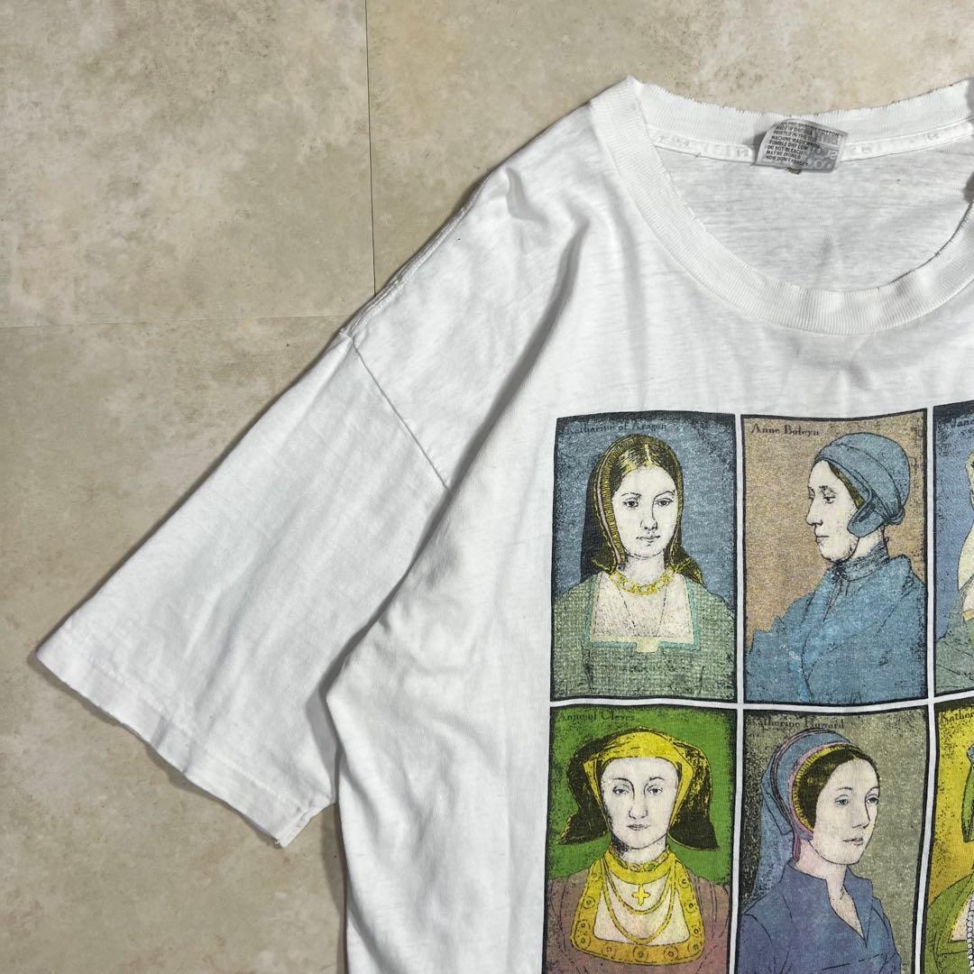 80s \"Hans Holbein\" Tee アート　Tシャツ　ホワイト　XL
