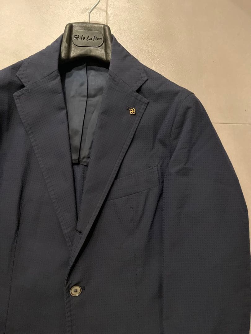 TITO ALLEGRETTO⭐️44春夏ジャケット⭐️コットンシルク　ネイビー3B