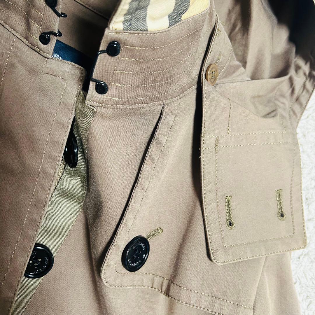 BURBERRY LONDON トレンチコート カーキ フード付 40 Lサイズ