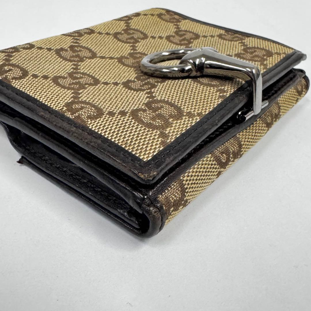 GUCCI グッチ GGキャンバス Wホック ホースビット 二つ折り財布