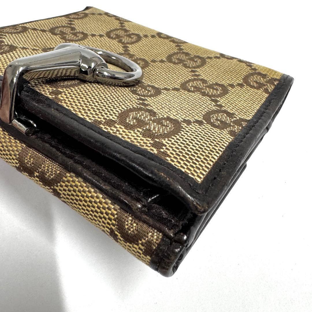GUCCI グッチ GGキャンバス Wホック ホースビット 二つ折り財布