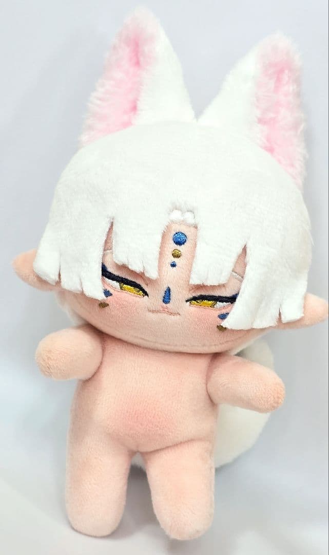 自作 無属性 ぬいぐるみ 骨入り 白狐くん 13cm