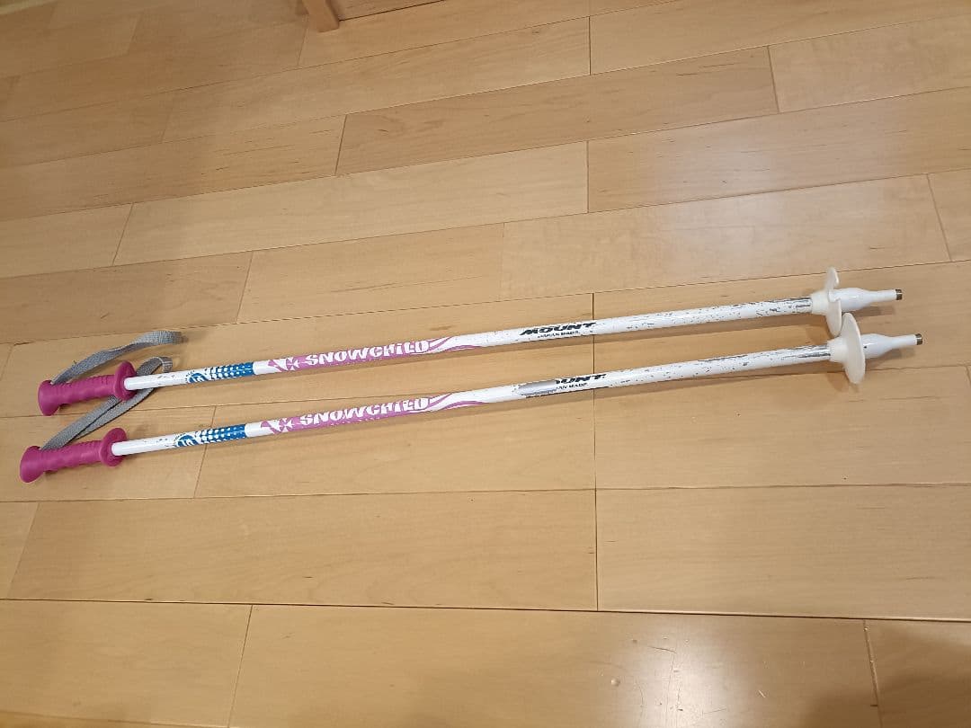 １１８センチ ピンク　スキー　ブーツ21から22センチ　ストック８５センチセット