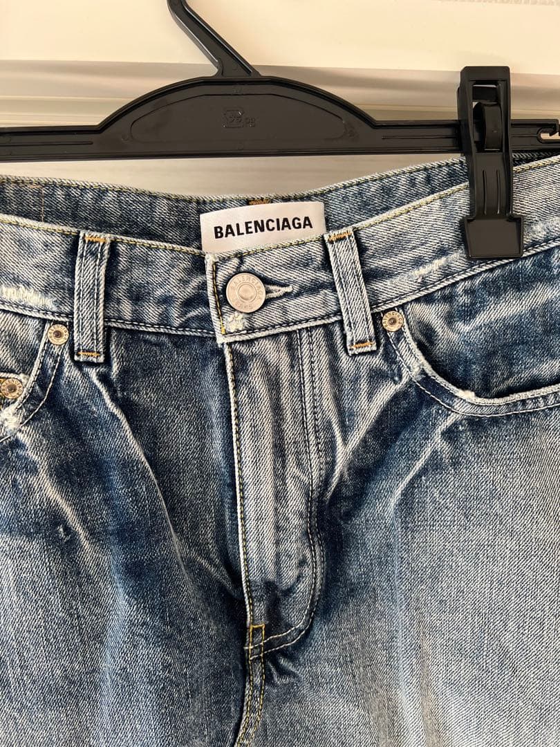 美品 BALENCIAGA バレンシアガ デニムパンツ スコート 36