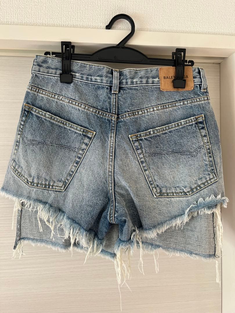 美品 BALENCIAGA バレンシアガ デニムパンツ スコート 36