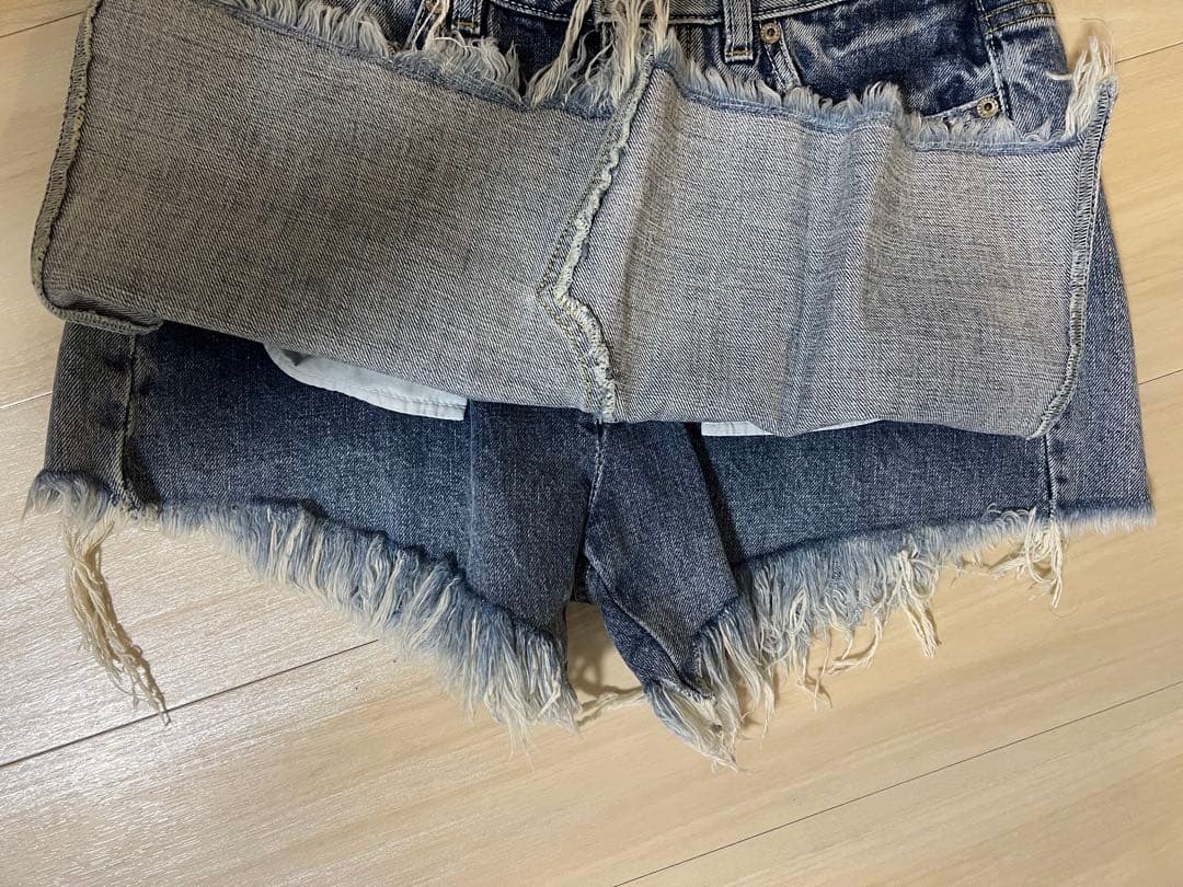美品 BALENCIAGA バレンシアガ デニムパンツ スコート 36