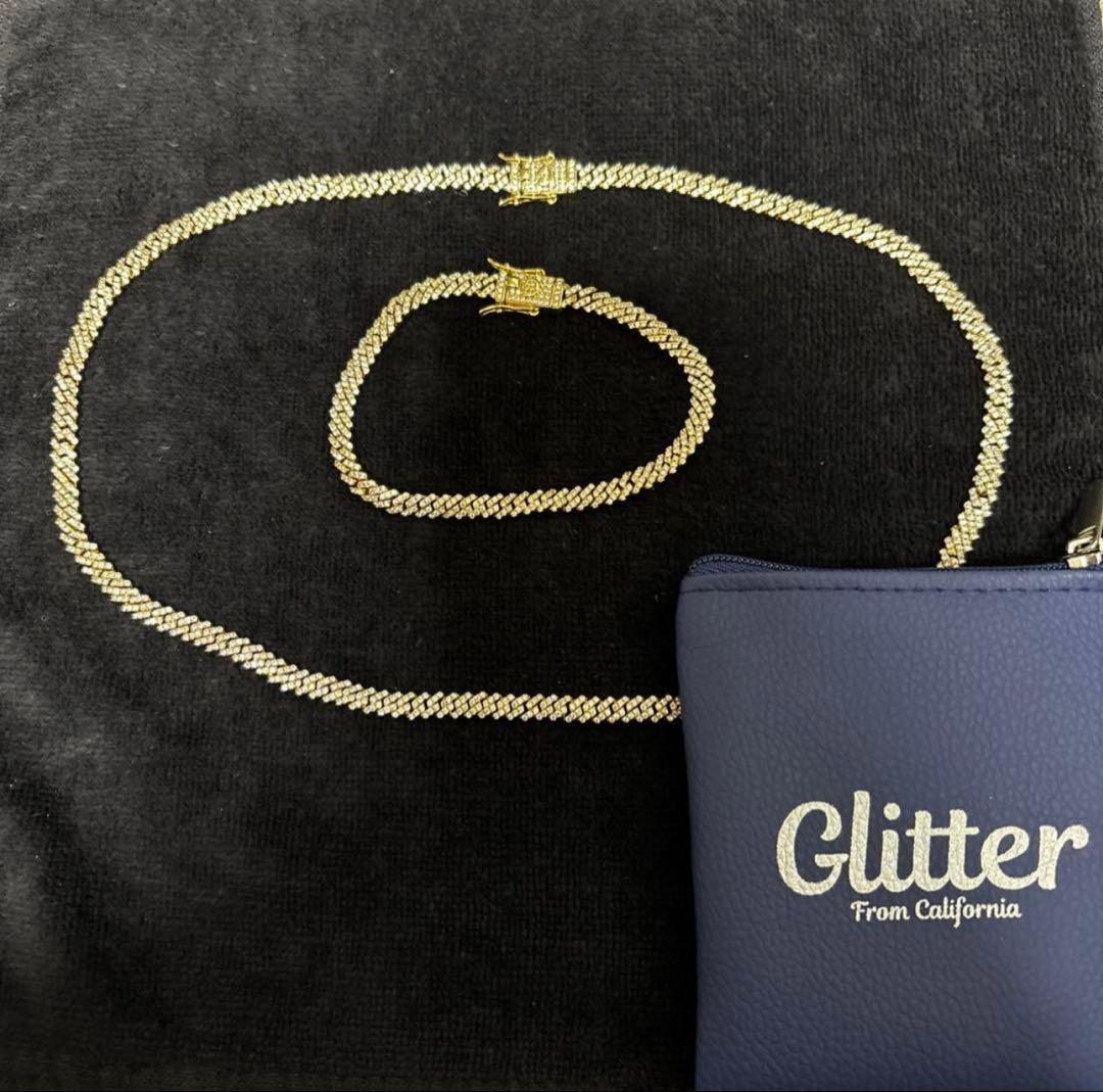 Glitter From California ネックレスとブレスレットセット