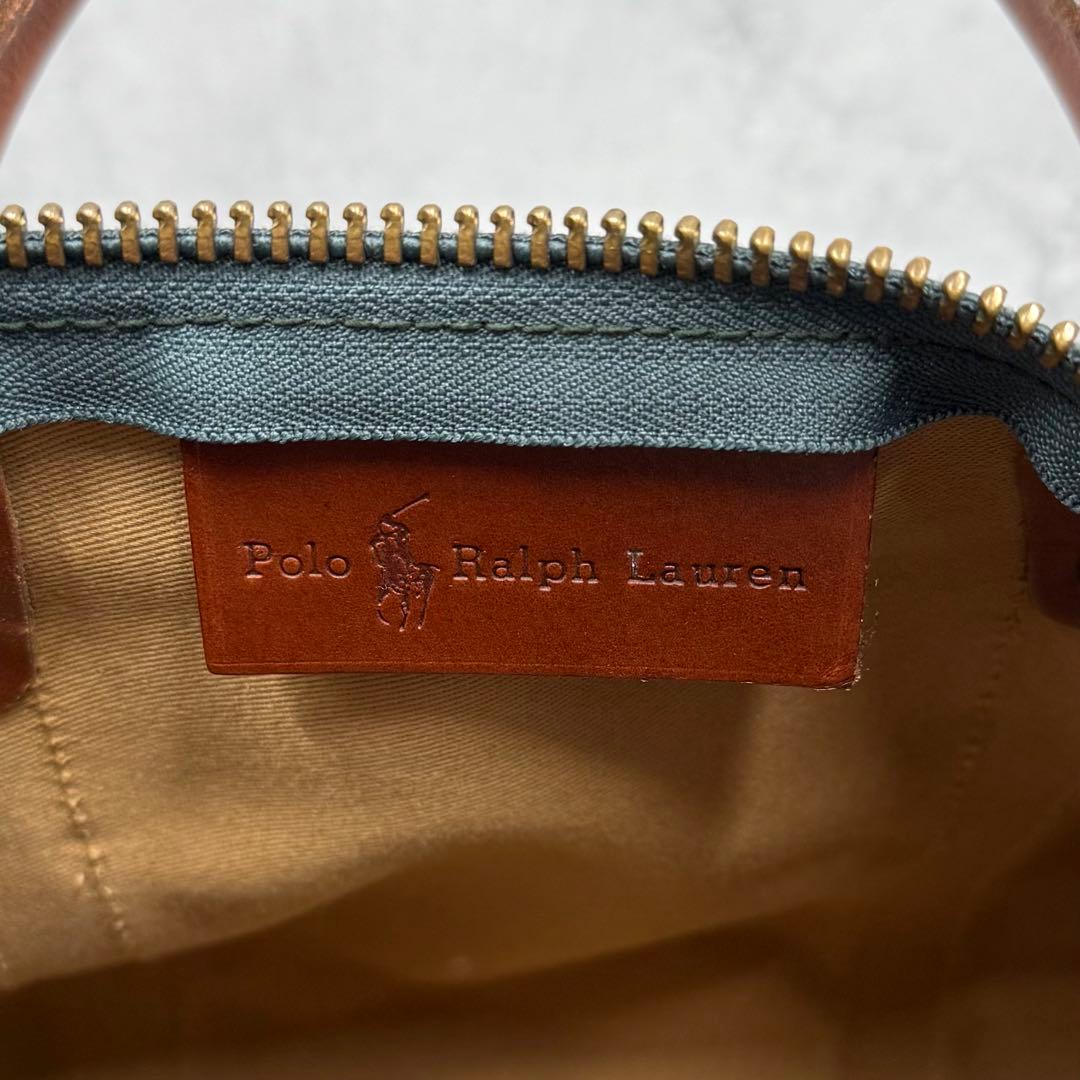 ポロ ラルフローレン PVC レザー ボストンバッグ 大容量