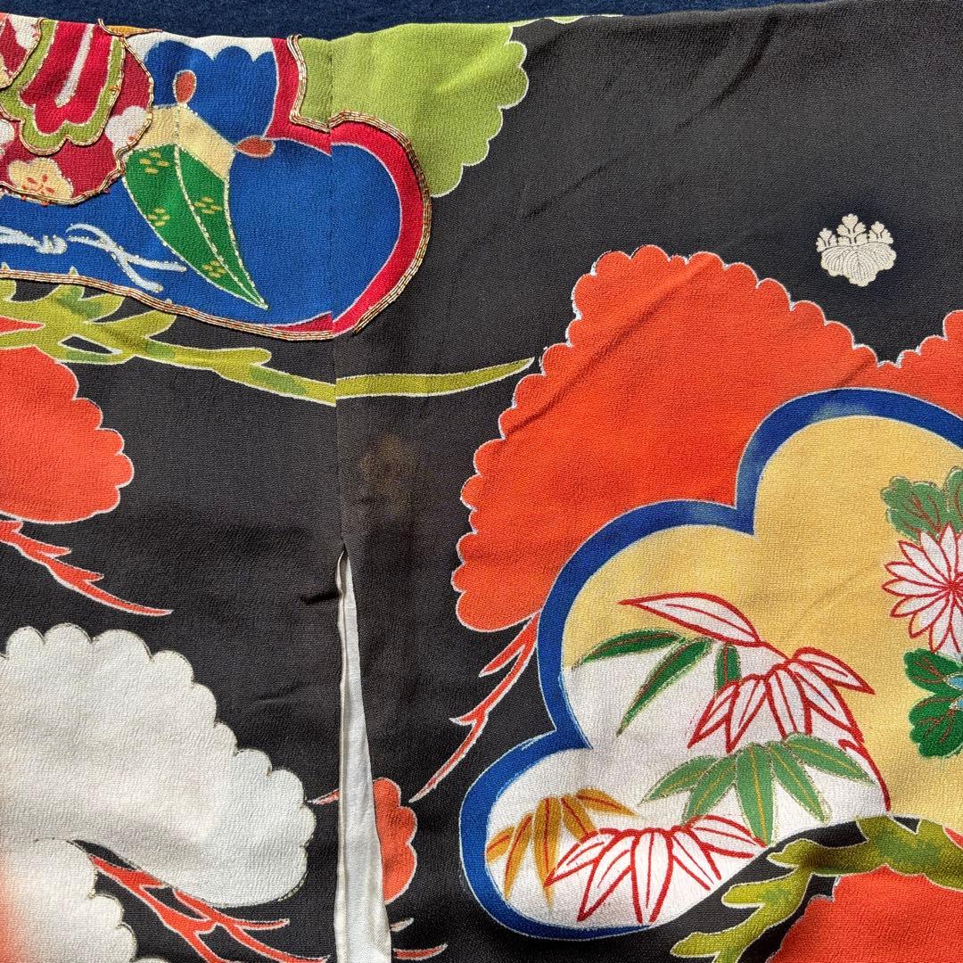 アンティーク振袖　松づくし豪華ヴィンテージ材料リメイク