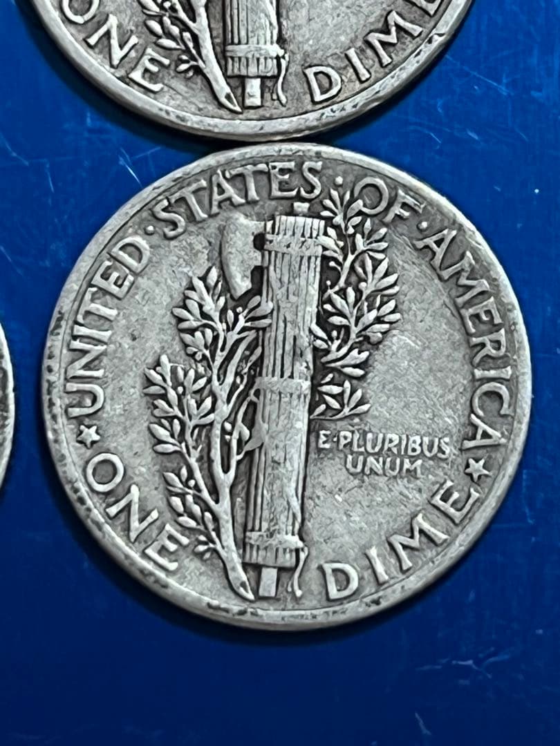 銀貨マーキュリーダイム 4枚セット Mercury dime silver