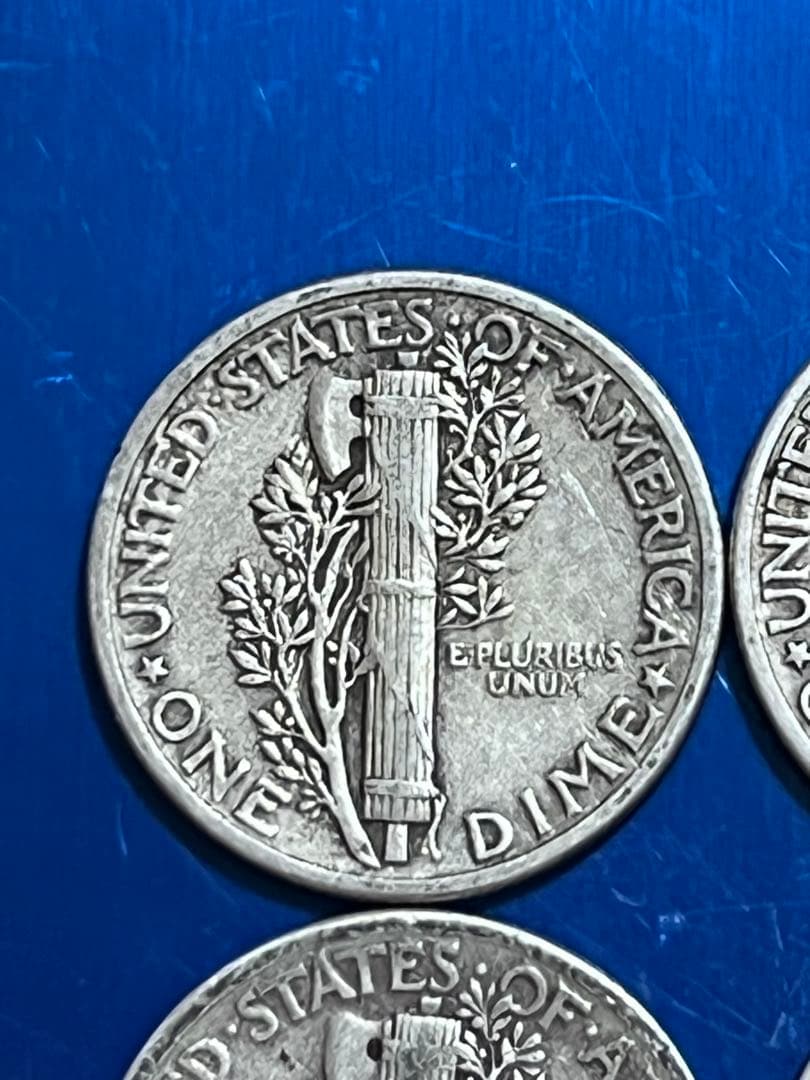 銀貨マーキュリーダイム 4枚セット Mercury dime silver