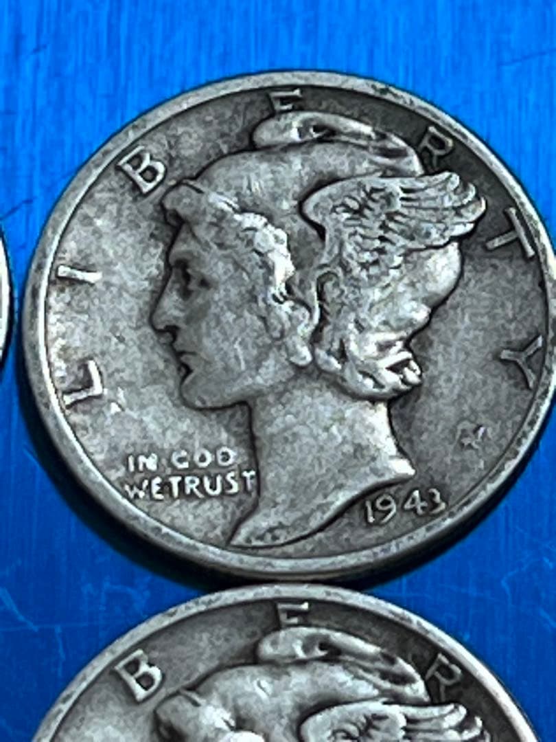 銀貨マーキュリーダイム 4枚セット Mercury dime silver