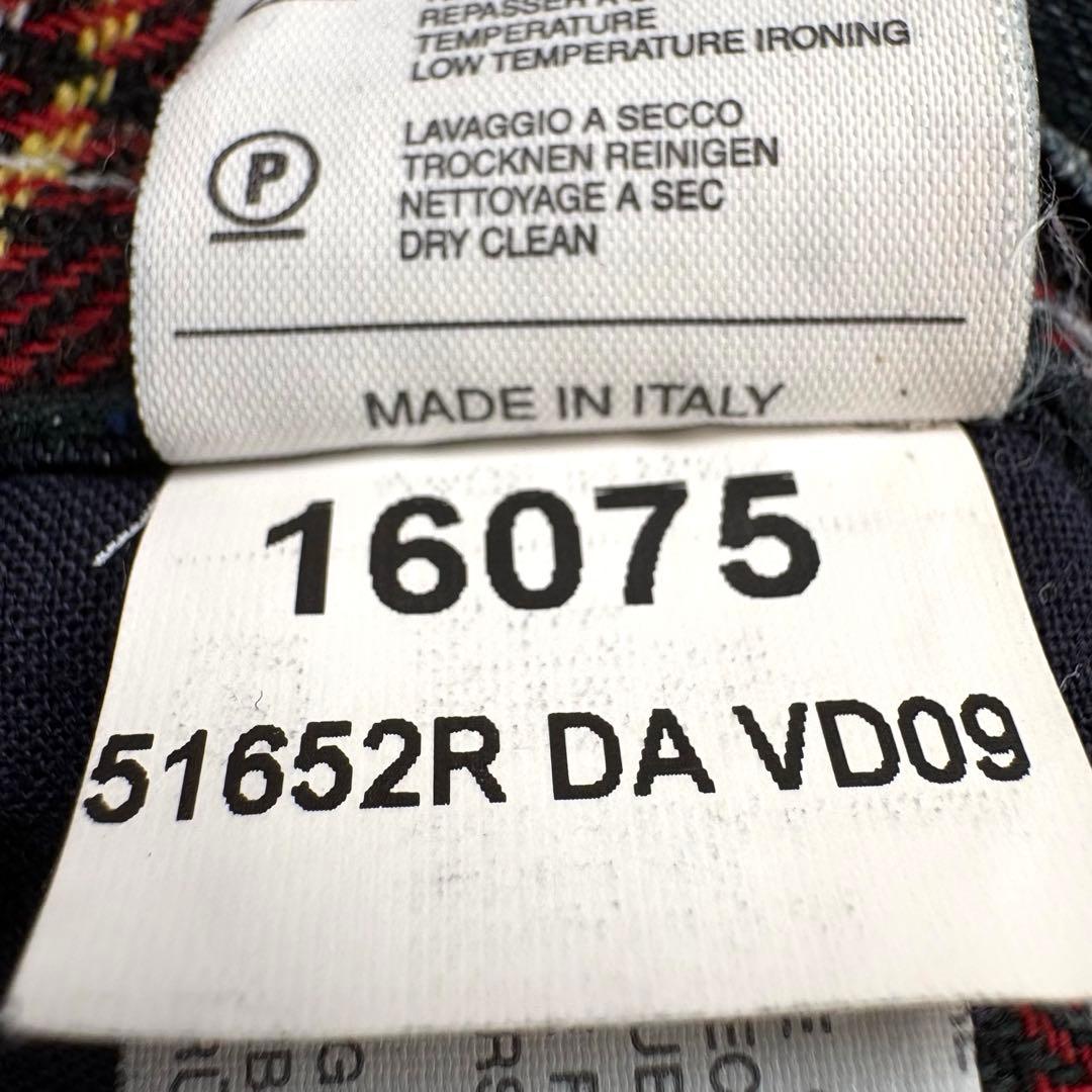 00s'ブルマリンAchiteタータンチェック刺繍デニム イタリア製 Y2K