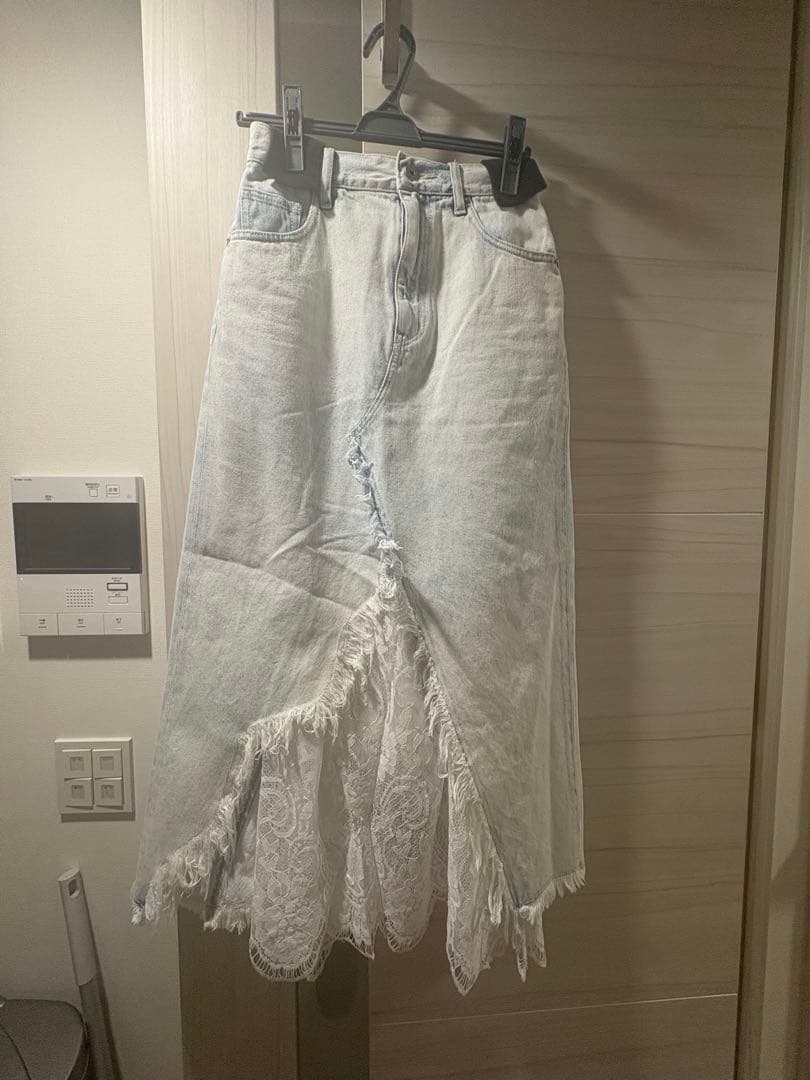 スカート Ameri REMAKE LIKE DENIMLACE LAYEREDSKIRT