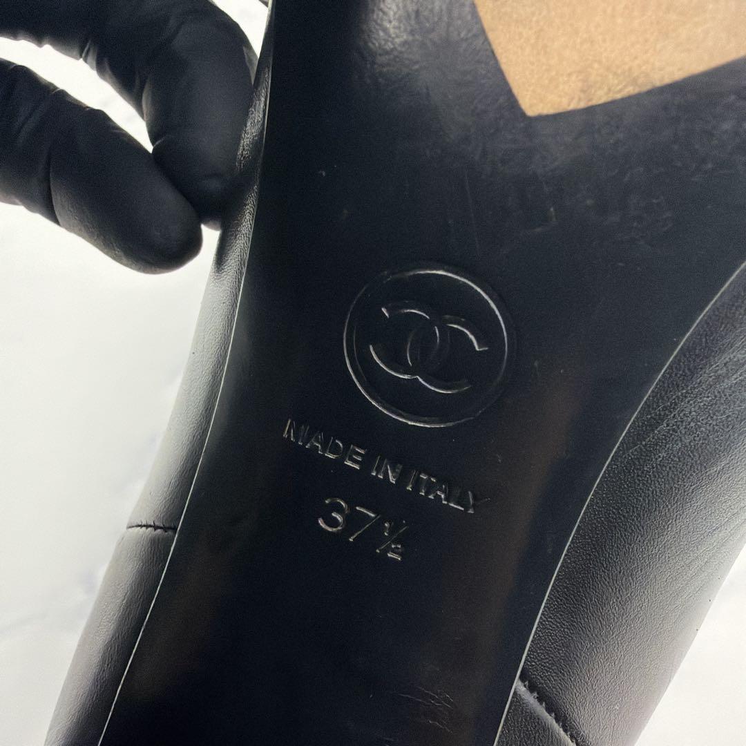 CHANEL シャネル ターンロック ショートブーツ 黒 24.5 ココマーク