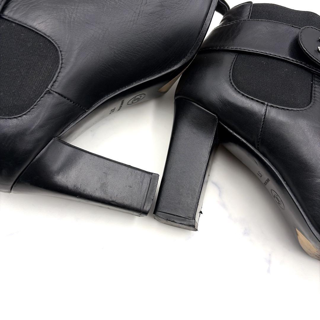 CHANEL シャネル ターンロック ショートブーツ 黒 24.5 ココマーク