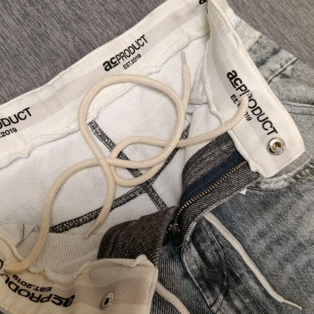未使用タグ付き【ACLENT】 Printed Sweatpants グレー F