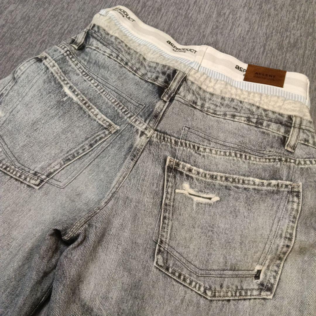 未使用タグ付き【ACLENT】 Printed Sweatpants グレー F