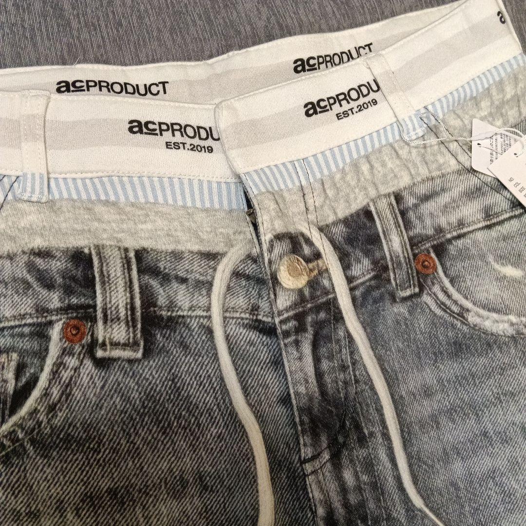 未使用タグ付き【ACLENT】 Printed Sweatpants グレー F
