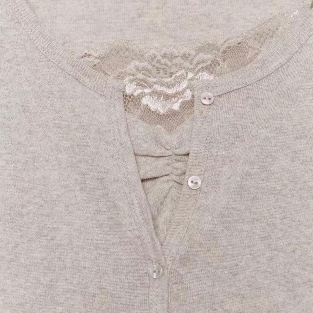 新品 ZARA レーストップコントラストジャケット ベージュ　S トップス ザラ