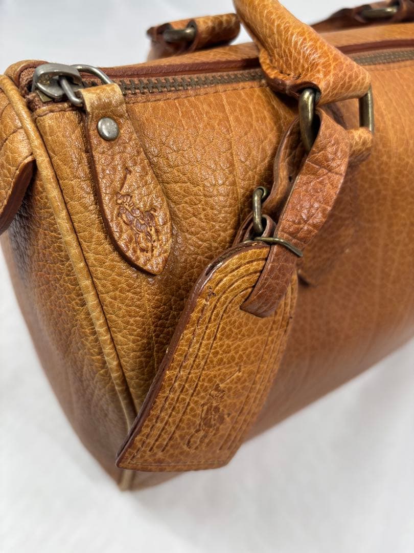 ラルフローレン（Ralph Lauren）レザー　ミニボストンバッグ　ブラウン