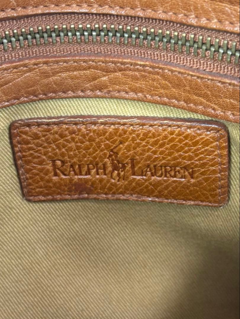 ラルフローレン（Ralph Lauren）レザー　ミニボストンバッグ　ブラウン
