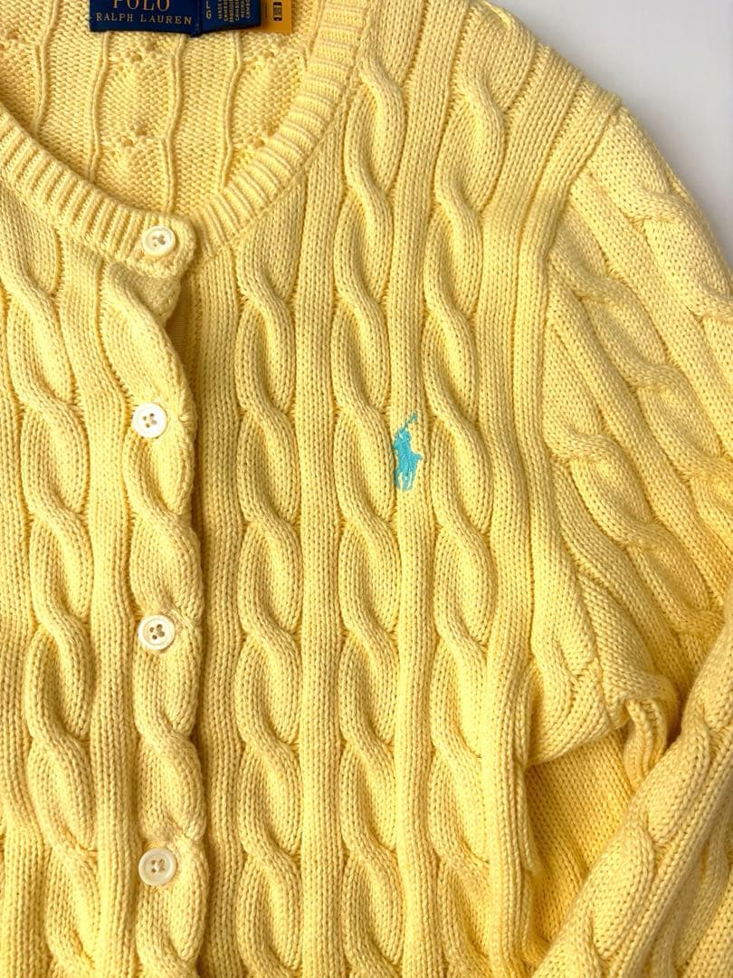 POLO RALPH LAURENケーブルニットコットン カーディガン Ｌ