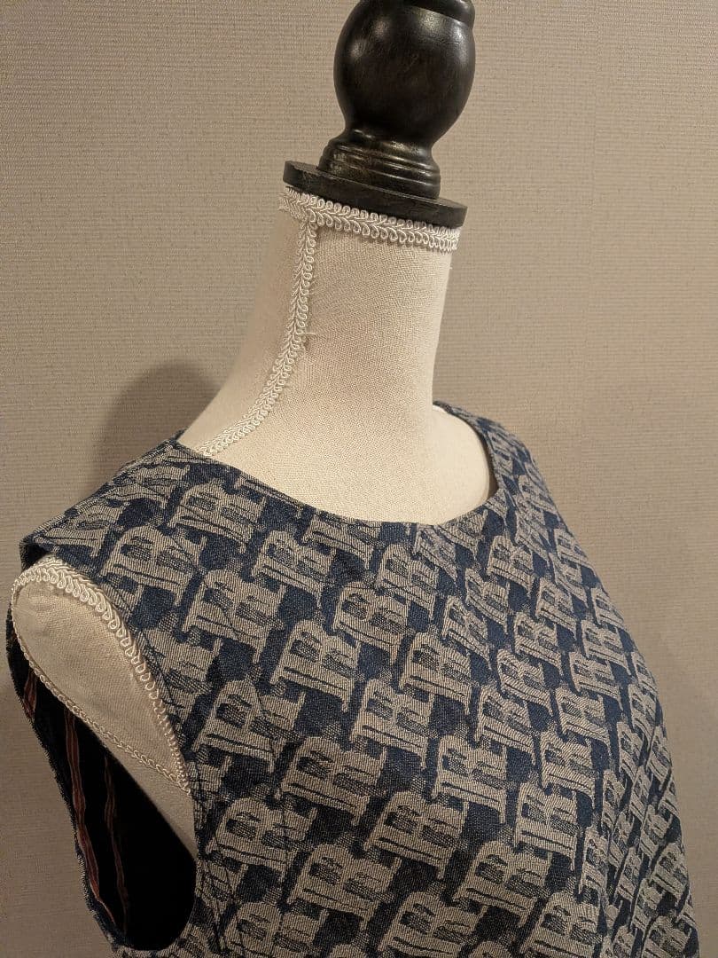 p*1様 新品 45R ジャガード　ワンピース　ノースリーブ