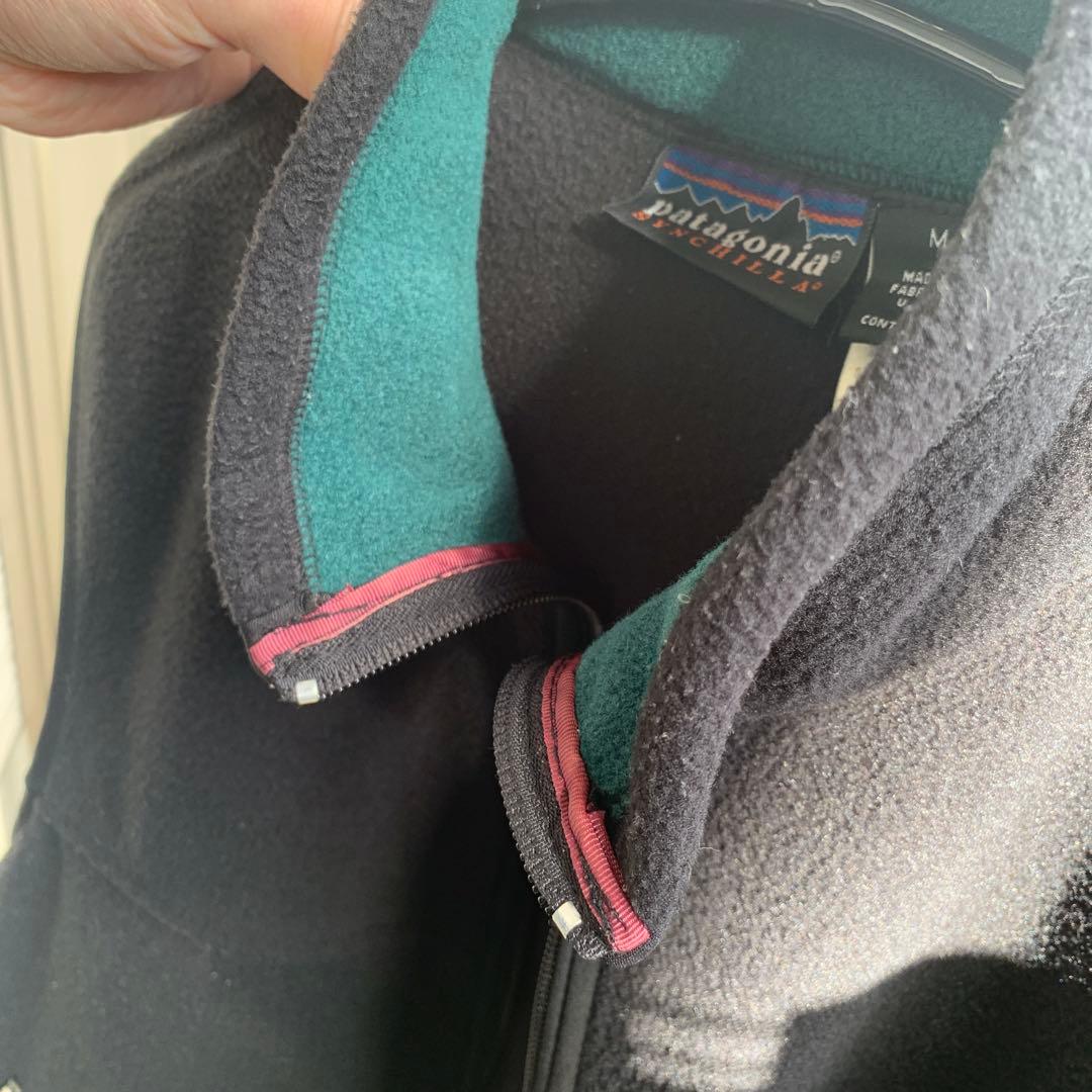90s USA製 patagonia パタゴニア フリースベスト ブラック M
